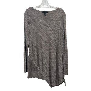 INC International Concepts Metallic Asymmetrical Hem Shirt Womens Large New